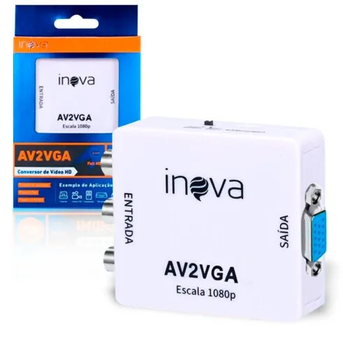 Mini Adaptador Conversor inova AV2 Para VGA