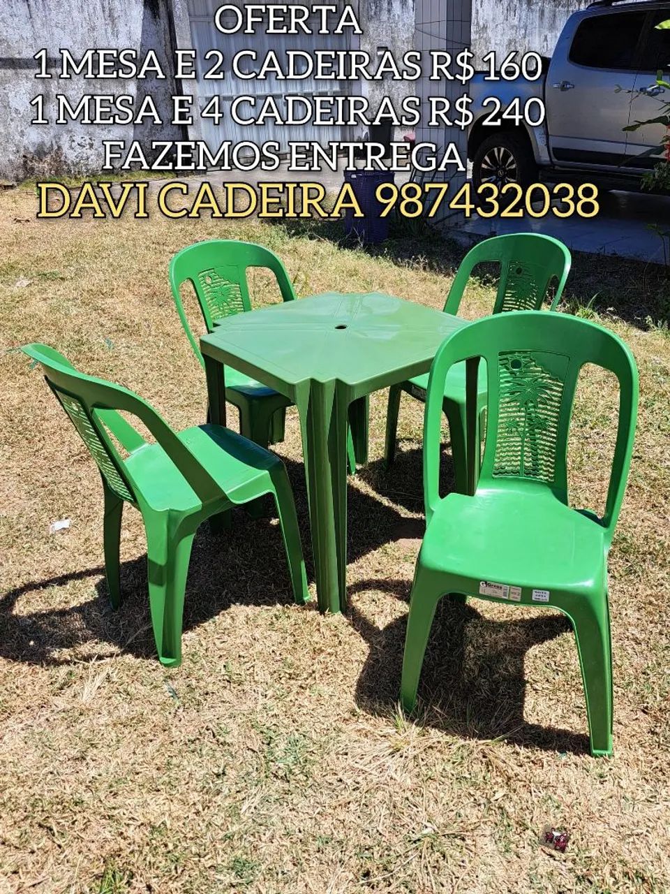 MESA (COM CADEIRAS) A9M . YZ.A ENTREGA 5X YY7X. PLASTICO HOJE 