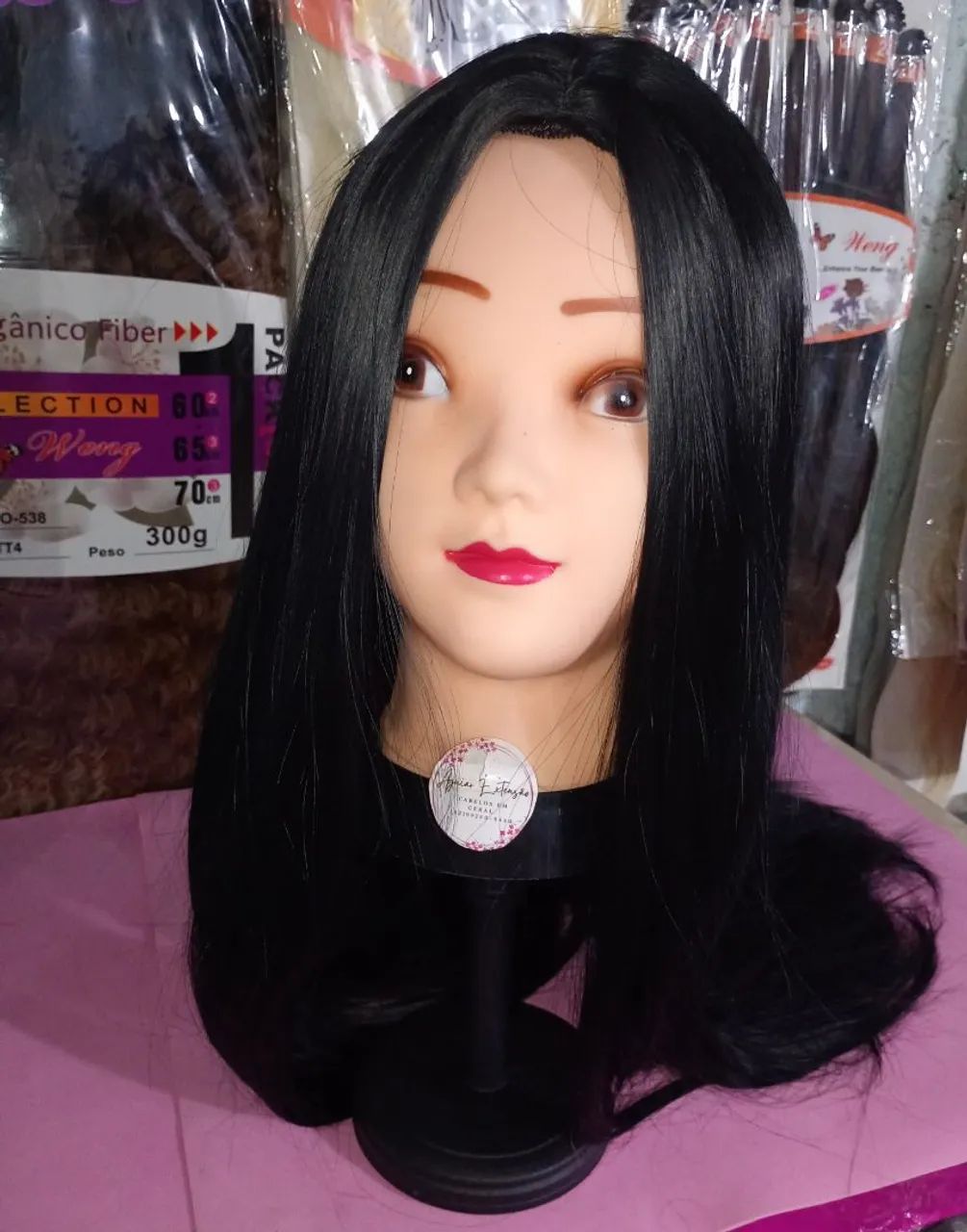 Peruca de Cabelo Liso Preto -  Aguiar Extensão Hair  - Foto 4