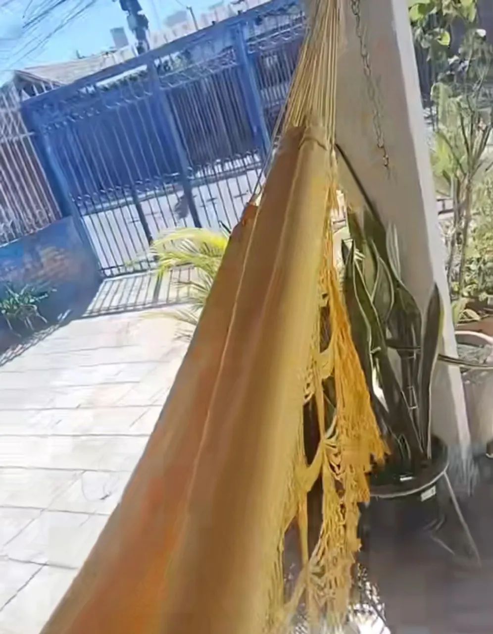 Rede de descanso de crochet amarela - Foto 3