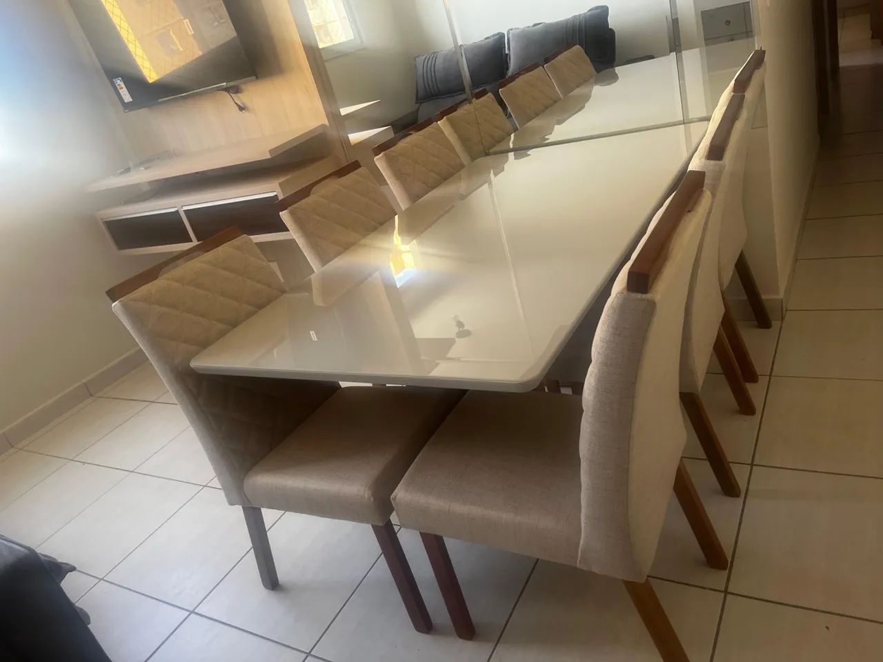 Mesa de Jantar com 6 Cadeiras madeira  - Foto 3