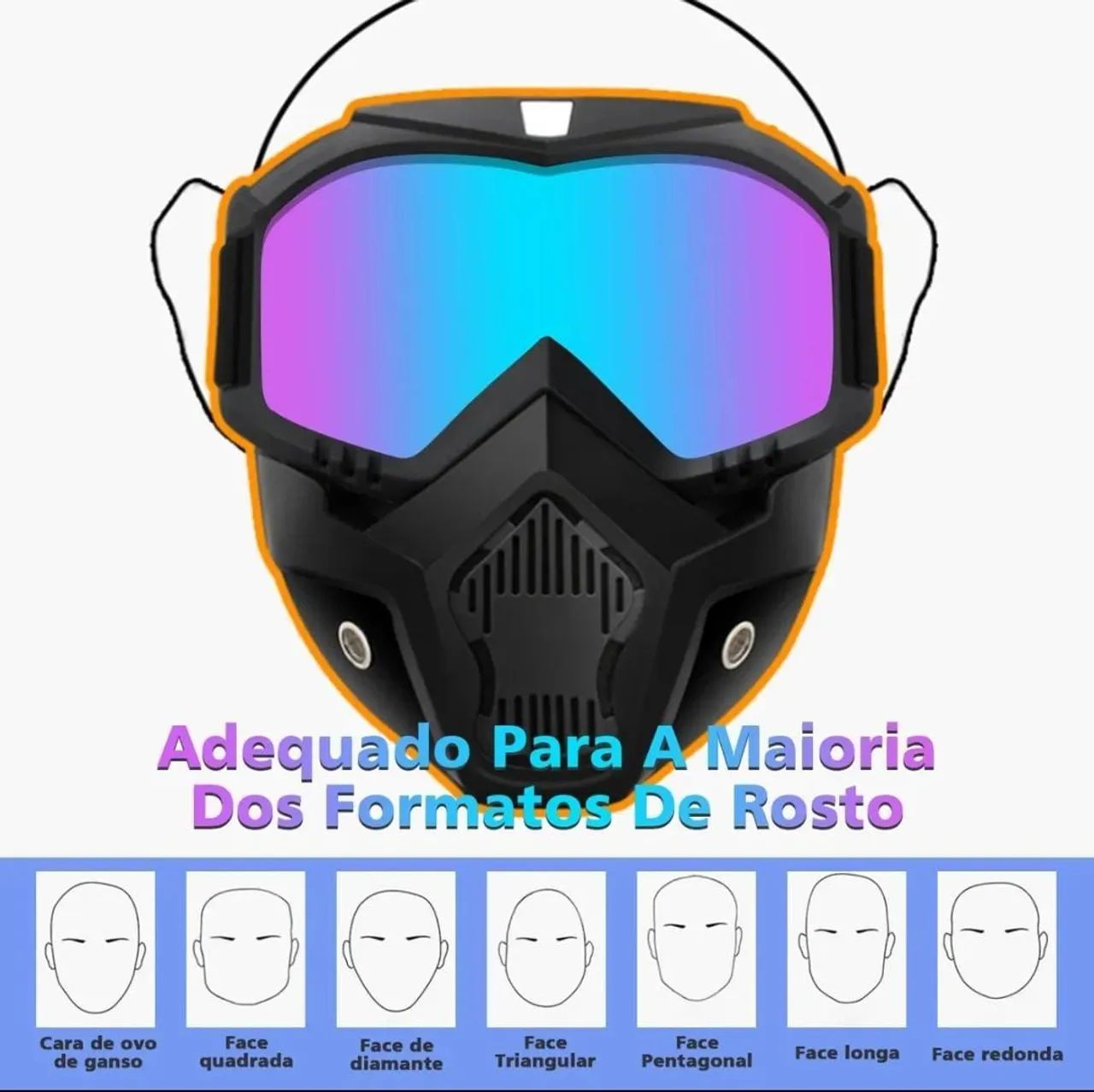MÁSCARA COM ÓCULOS ESPELHADO  - Foto 5