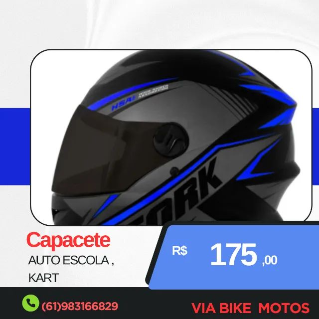 Capacete Moto selo Inmetro auto escola 