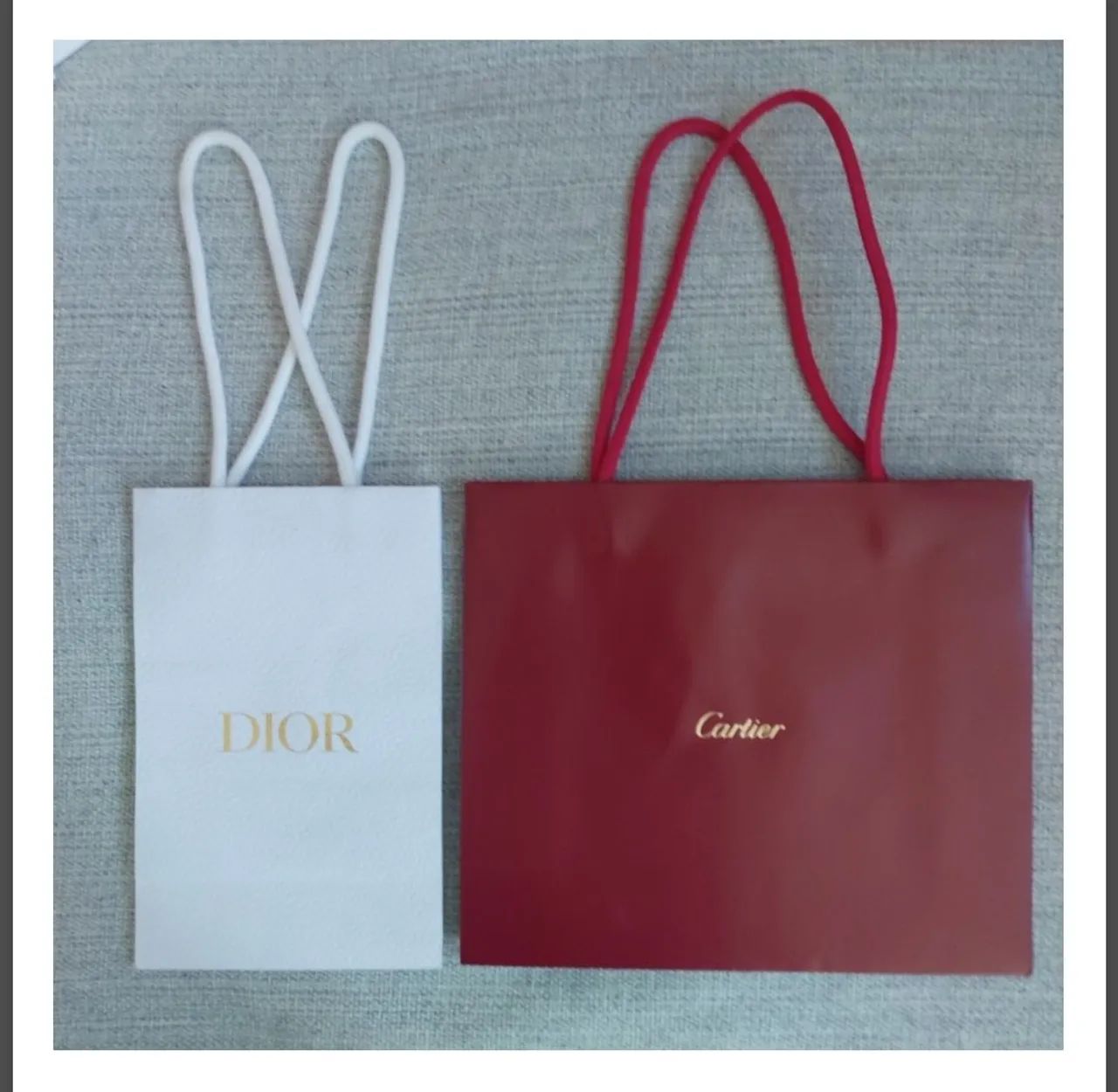 Sacola de papel  Dior e Cartier
