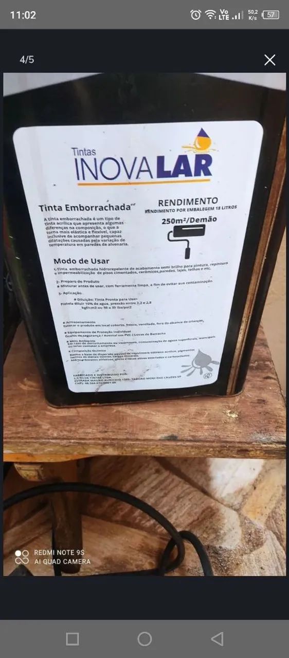 Tinta Emborrachada Hidrorrepelente Inovalar 18L - Foto 3