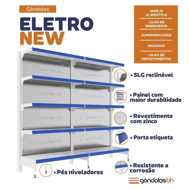 Gôndola Prateleira de Parede 2,00m - 1 Inicial + 2 Continuação - Foto 4