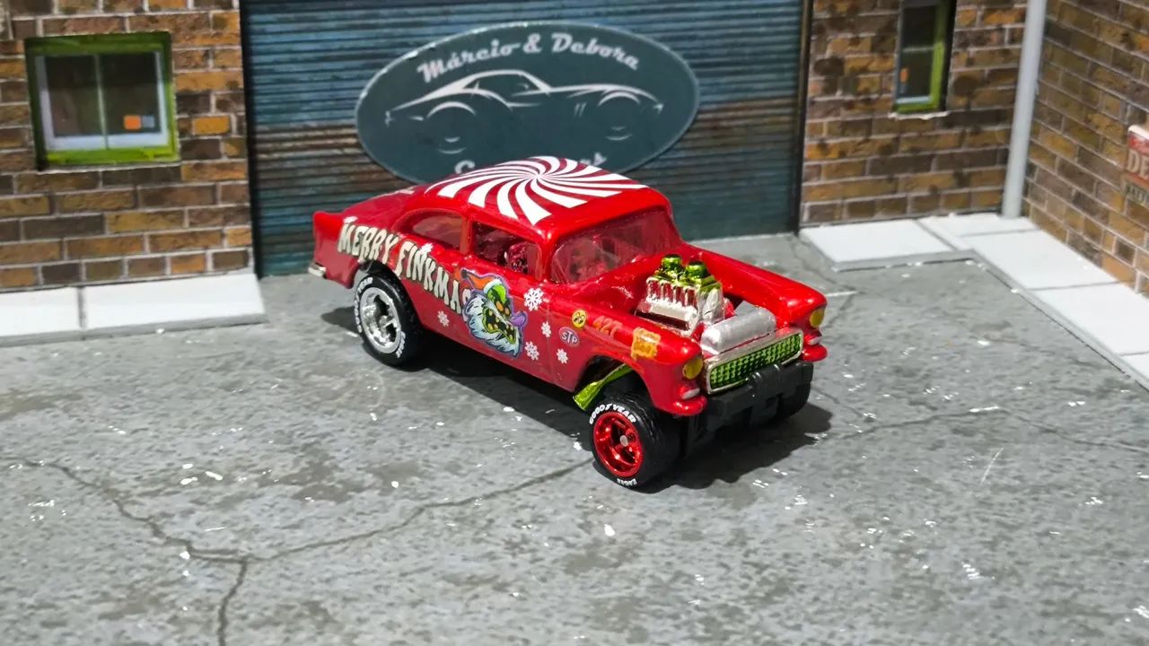 Hot Wheels Chevy Bel-Air Gasser - Merry Finkmas - Custom  - Foto 4