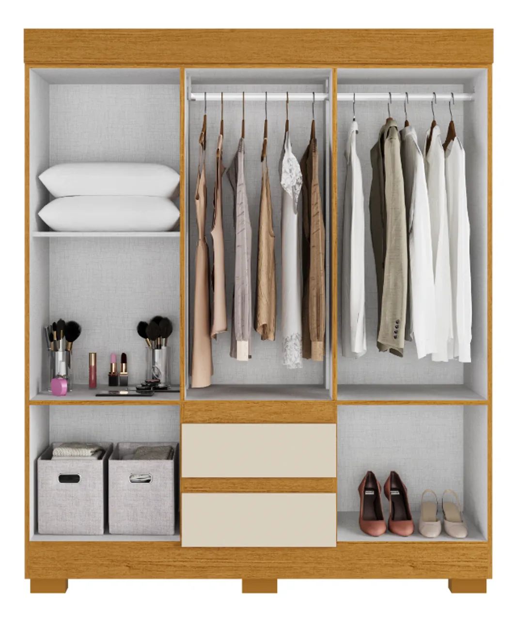 Guarda Roupa Casal com 6 Portas e 2 Gavetas Maya - Foto 3