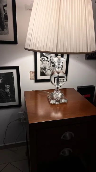 Abajur de Mesa em Cristal com Base de Cristal - Foto 4