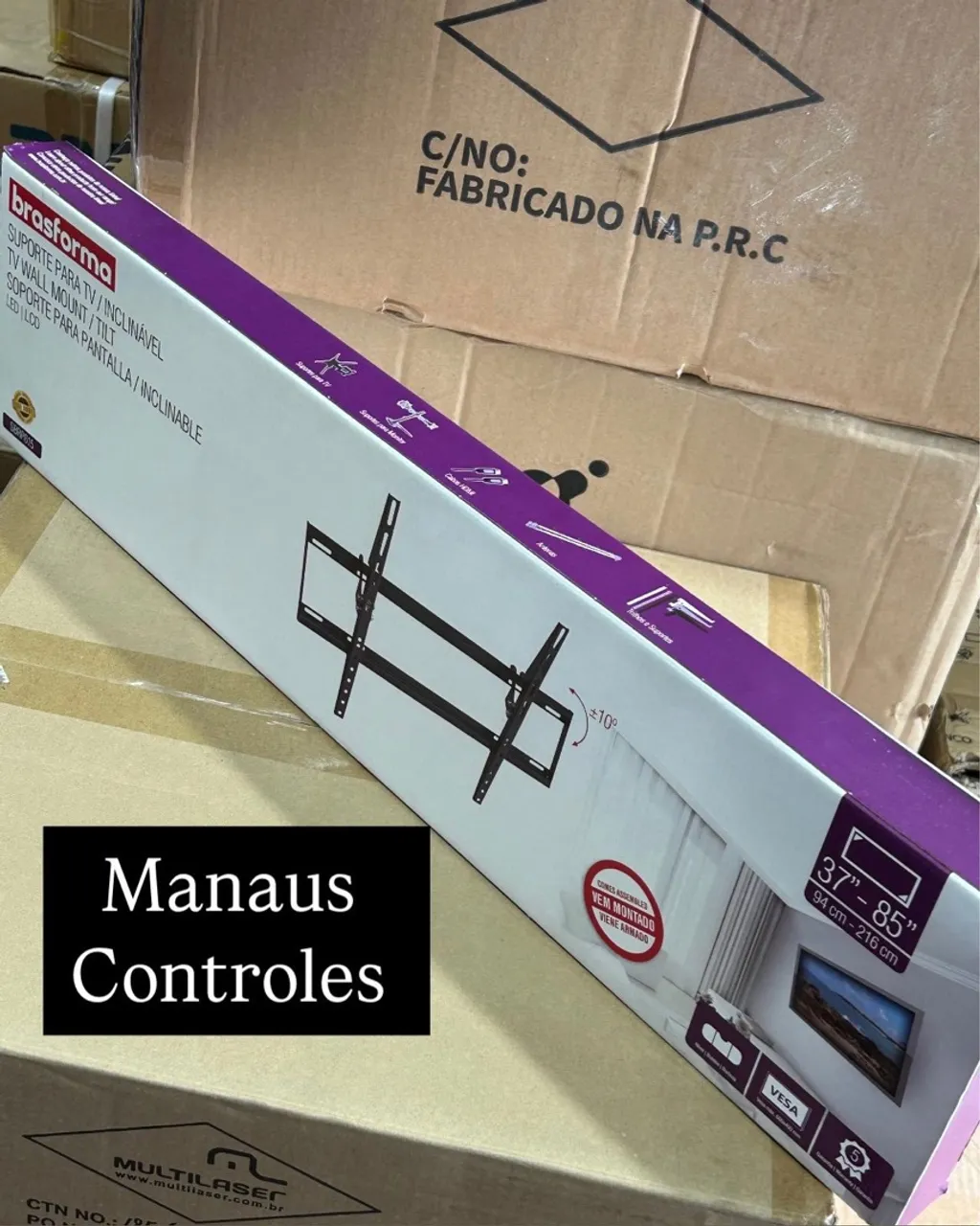 Suporte TV Inclinável Brasforma 37-85 Polegadas