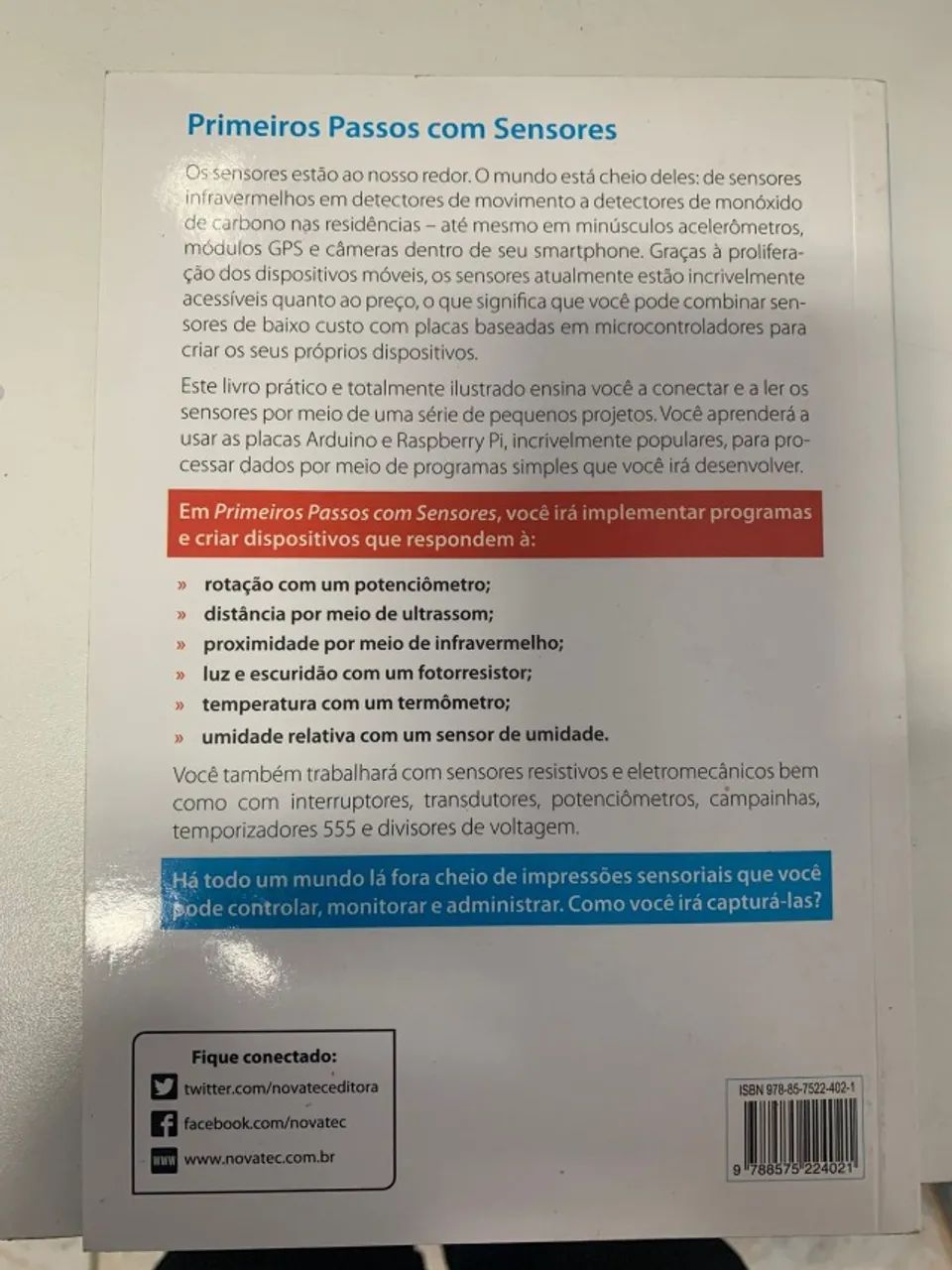 Livro Primeiros passos com Sensores - Foto 2
