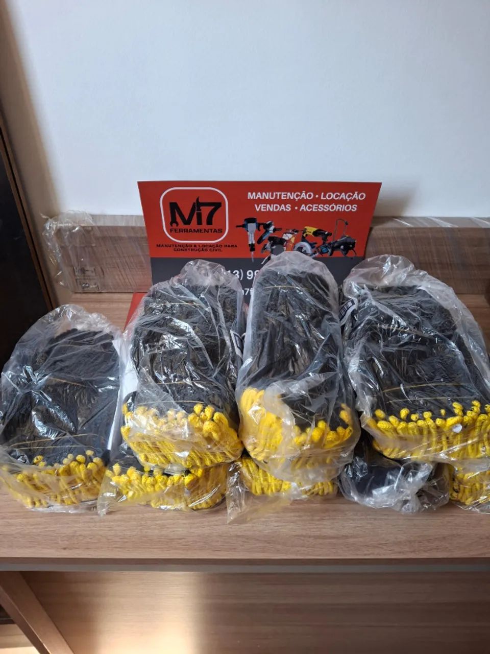 Luva De Algodão Tricotada Pigmentada Preta Kit com 96 Pares - Foto 3