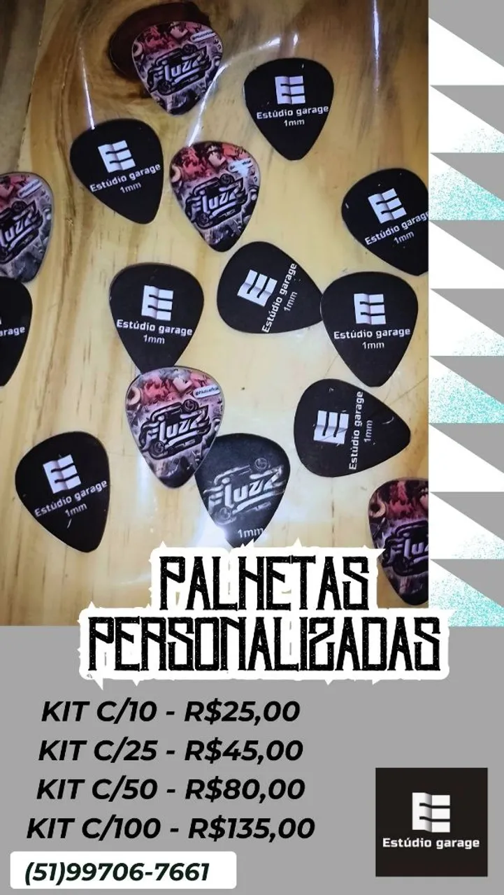 Palhetas Personalizadas - Guitarra, Violão e Baixo