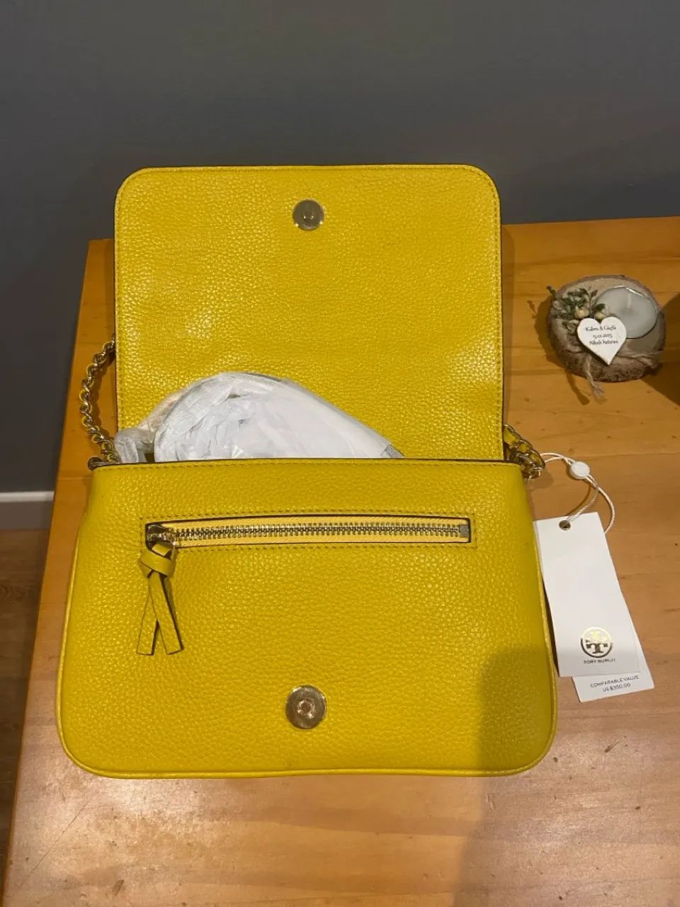 Bolsa de Ombro Tory Burch Amarela - Foto 5