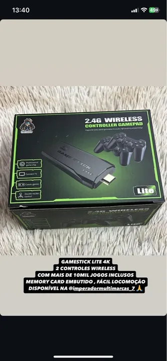Gamestick Lite 4K - 2 Controles Wireless - 10 Mil Jogos