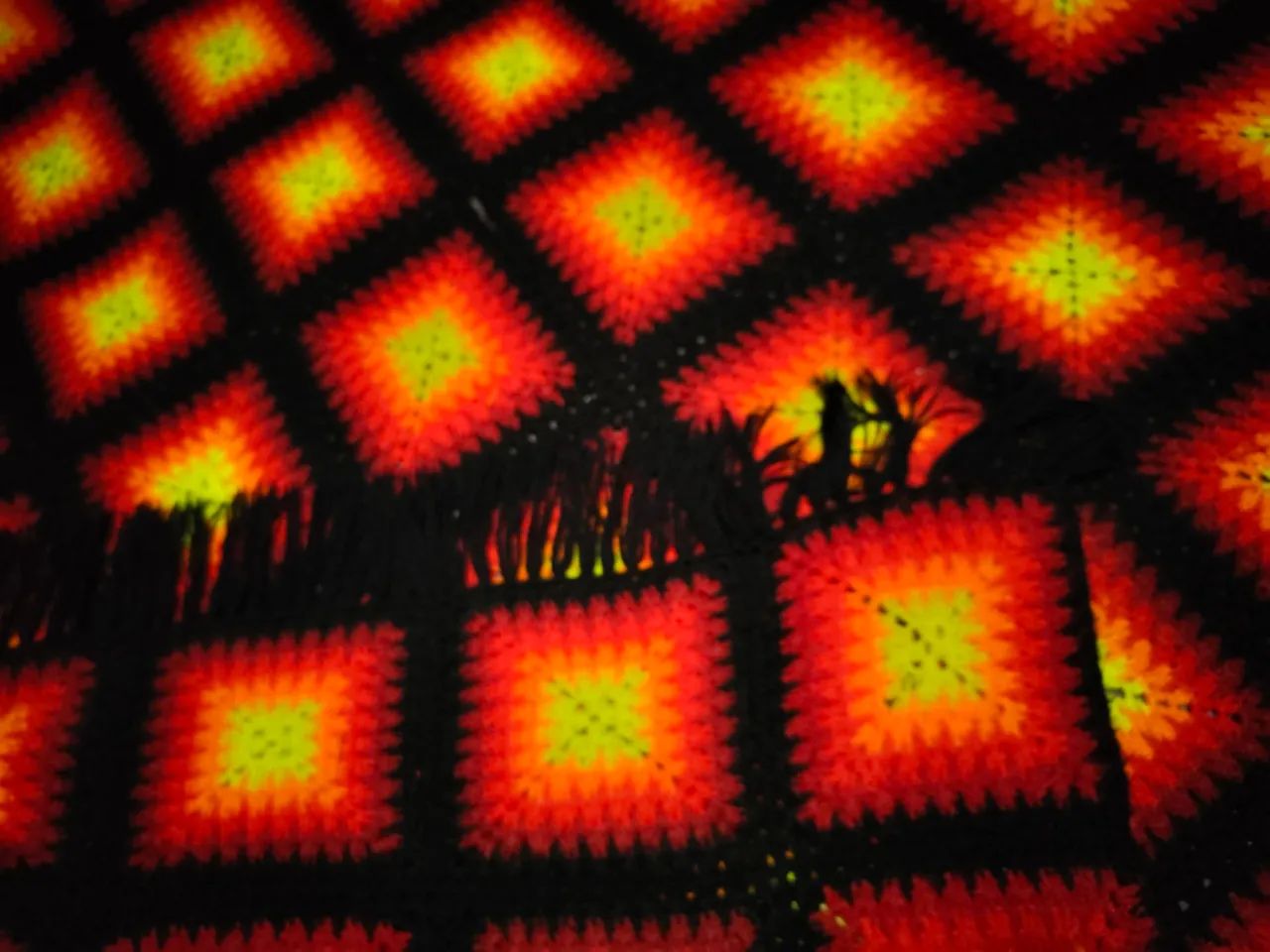 Cobertor  / Cobre Leito de crochê artesanal colorido / Degradê 200x160Cm | Lã Acrílica - Foto 4