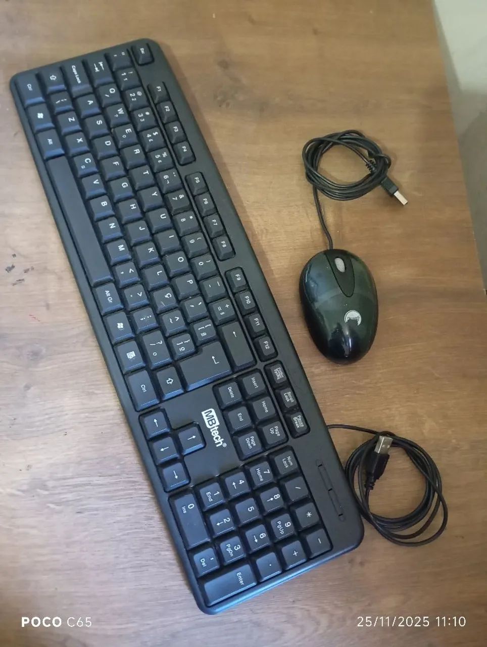Teclado e mouse USB usado