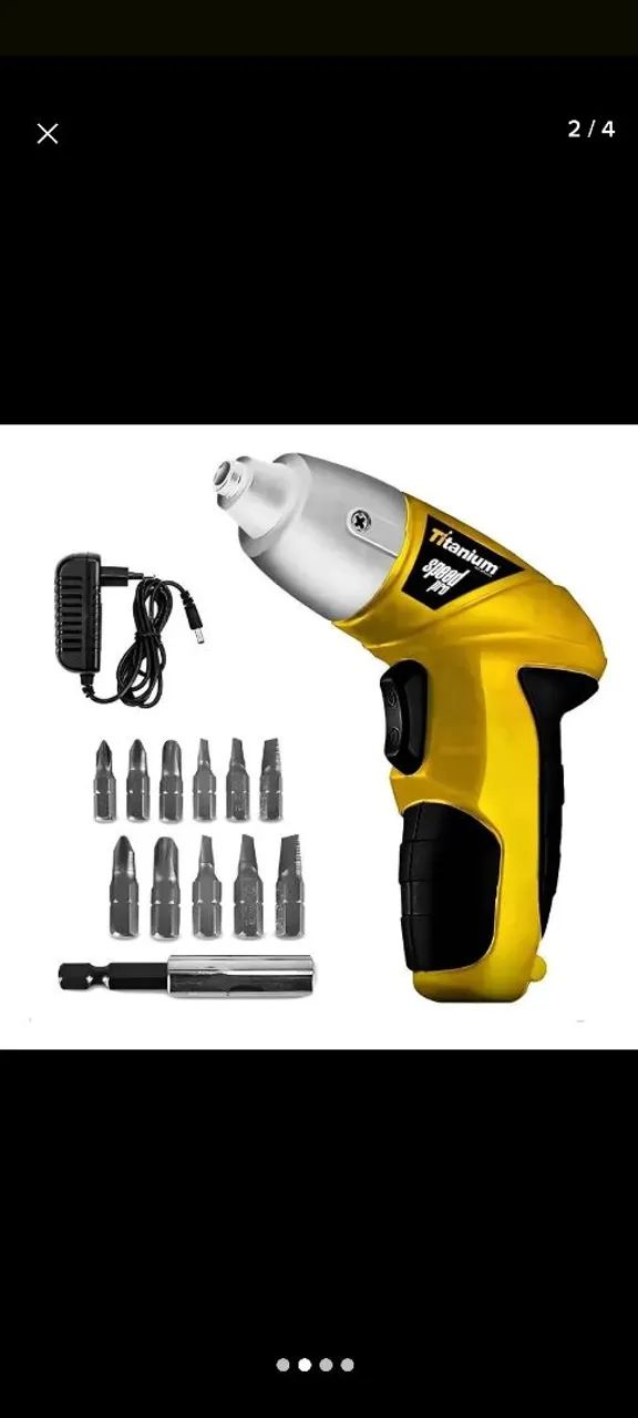 Parafusadeira com 11 bits Bivolt + Catraca 41 peças - Foto 4