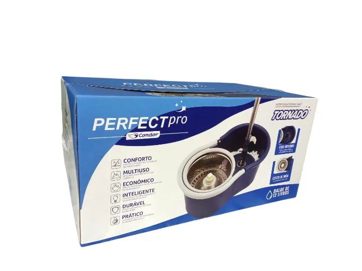 Balde Mop Giratório 360º Tornado PERFECT pro - Condor de Inox 12L em PROMOCAO - Foto 6