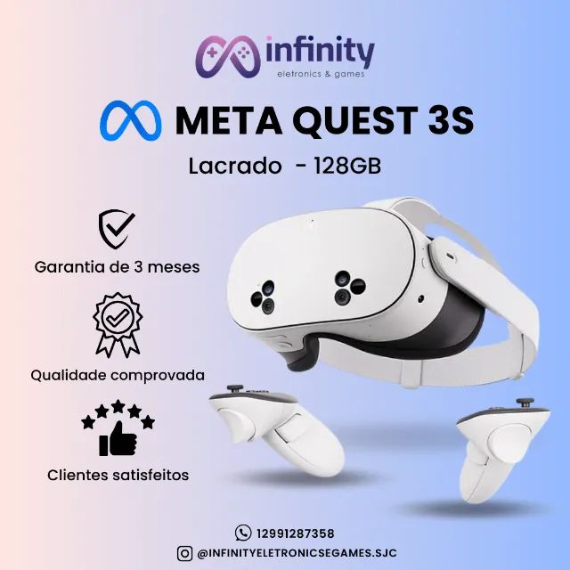 Oculus VR Meta Quest 3S 128Gb - Novo/Lacrado - Infinity Eletronics