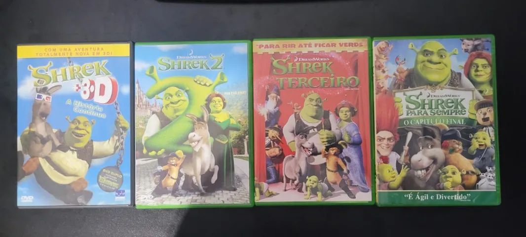 Dvds Shrek 1, 2, 3 e 4