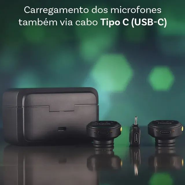 Kit Case com 2 Microfone de Lapela Sem Fio Onistek ON-MC827 Lightning iPhone  - WZetta - Foto 6