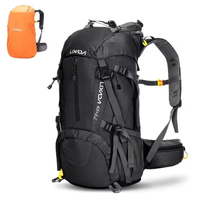 Mochila Cargueira para Trekking Camping Montanhismo 50l Lixada Preta