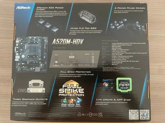 Placa Mãe Asrock A520M-HDV NOVA LACRADA - VALOR MINIMO - Foto 2