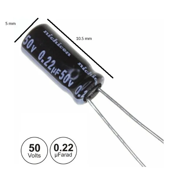 Capacitor 0.22uF 50V ( Kit com 7 unidades)