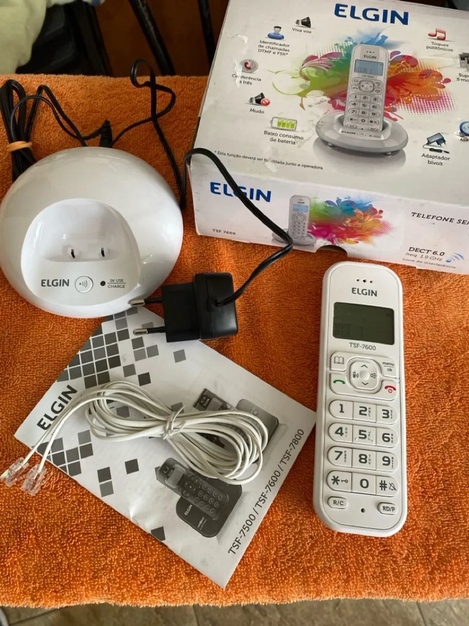 Telefone Elgin TSF 7600 sem fio - cor branco - Foto 3