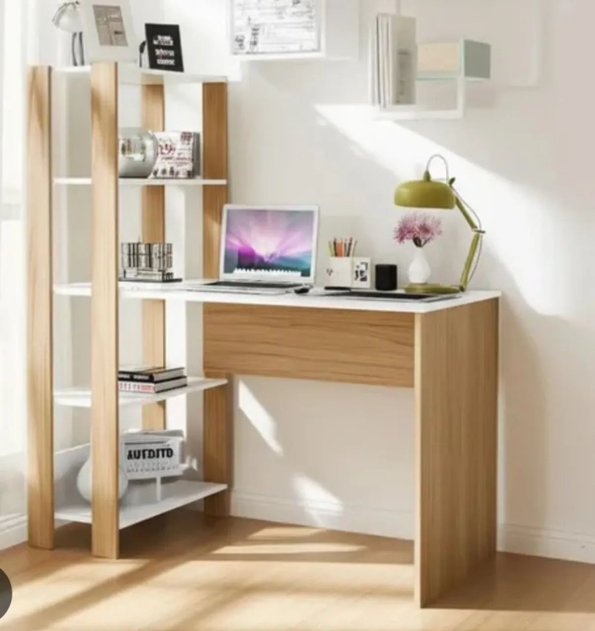 Promoção Mesa de Escritório com Prateleira Lateral - 15/10 