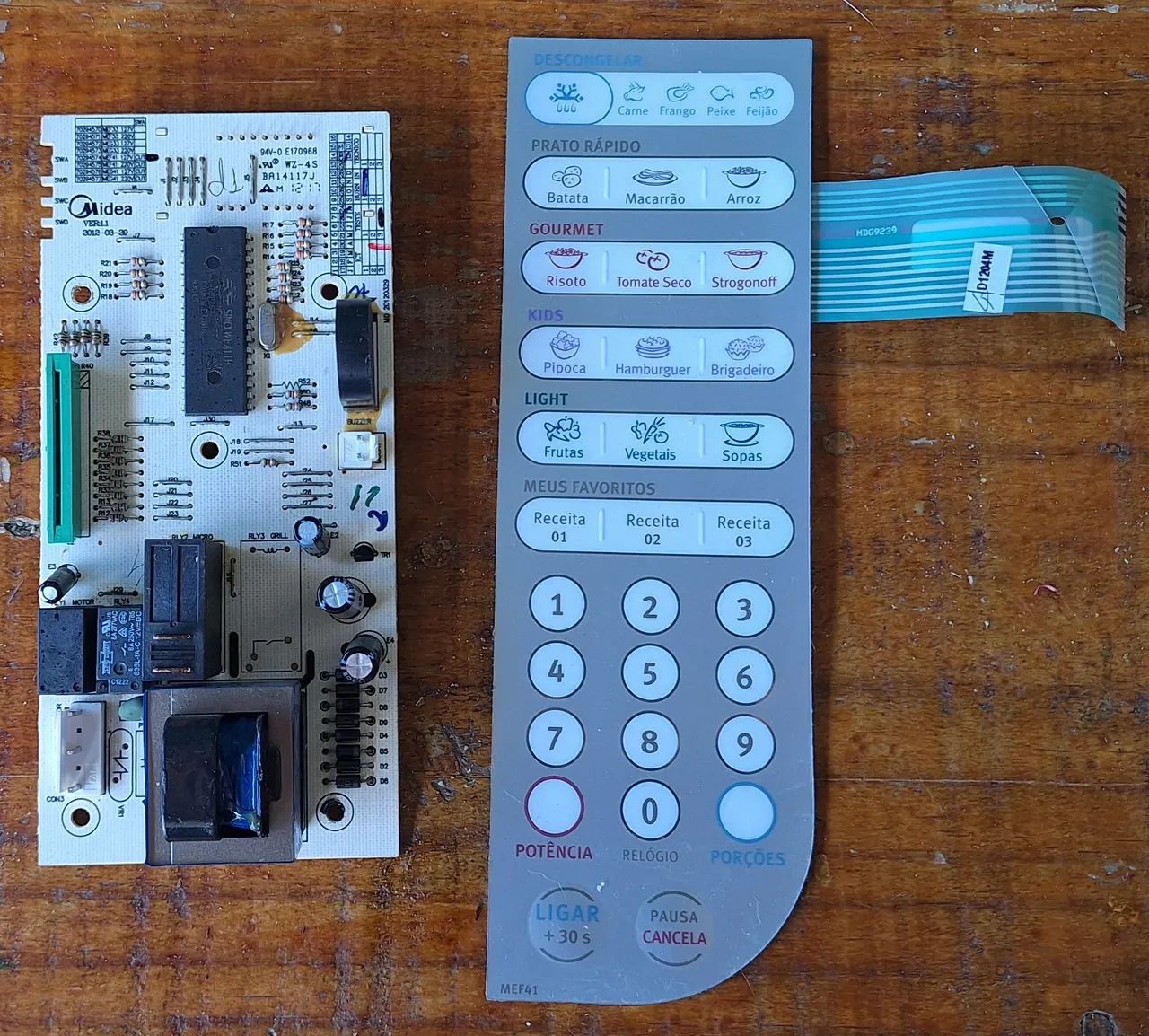 Placa display e Membrana do micro-ondas eletrolux MEF 41