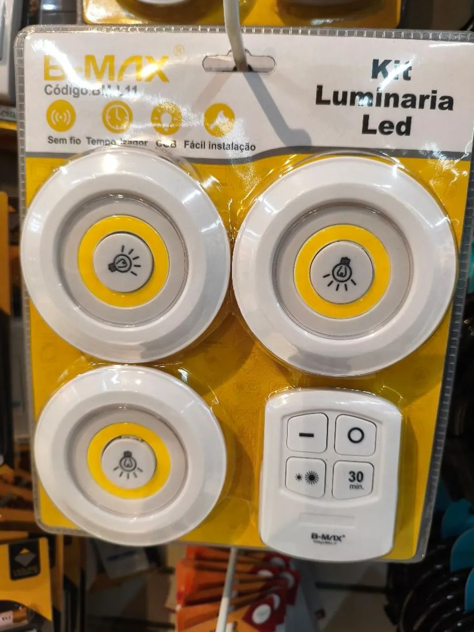 Kit Luminária LED Spot com Controle Remoto Sem Fio