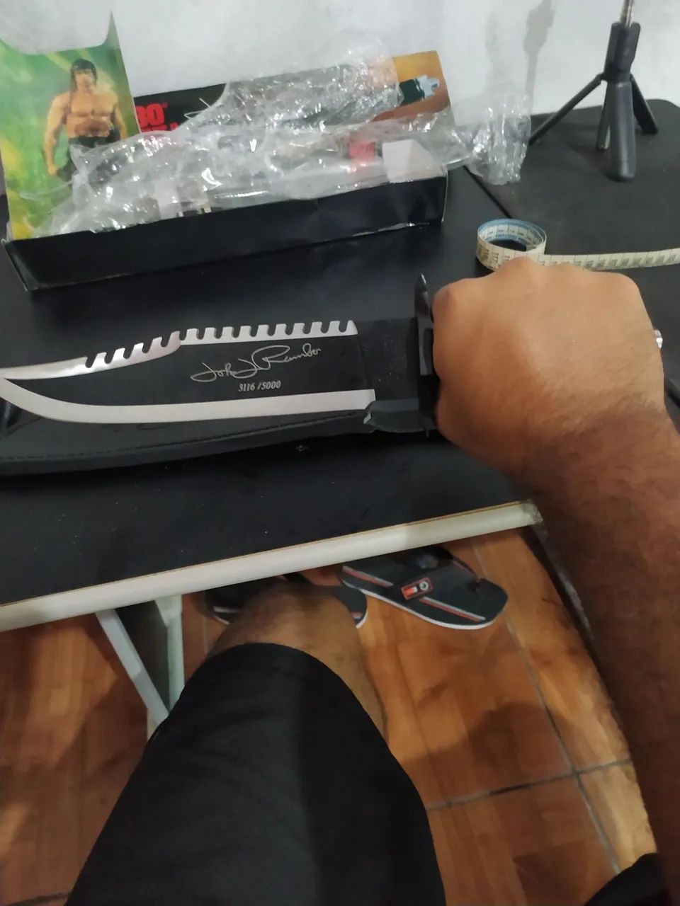 Faca do Rambo 2 First blood com bainha e assinatura certificado de autenticidade 