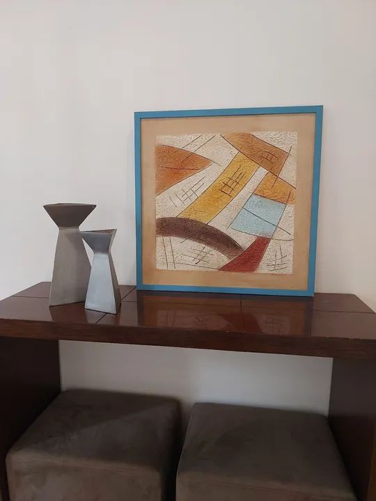 Quadro decorativo pintura abstrata 64x64cm  - Foto 2