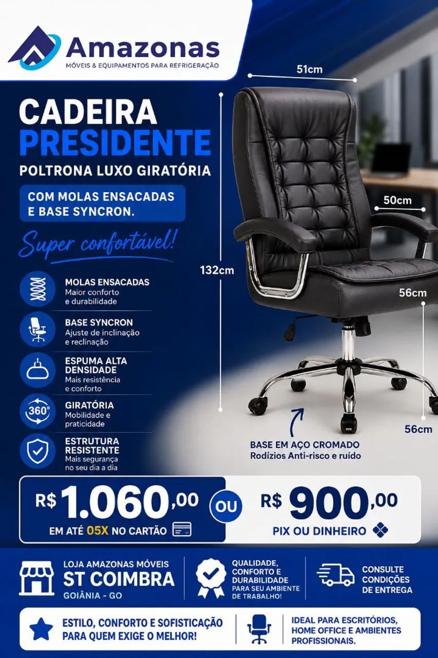 Cadeira presidente luxo 
