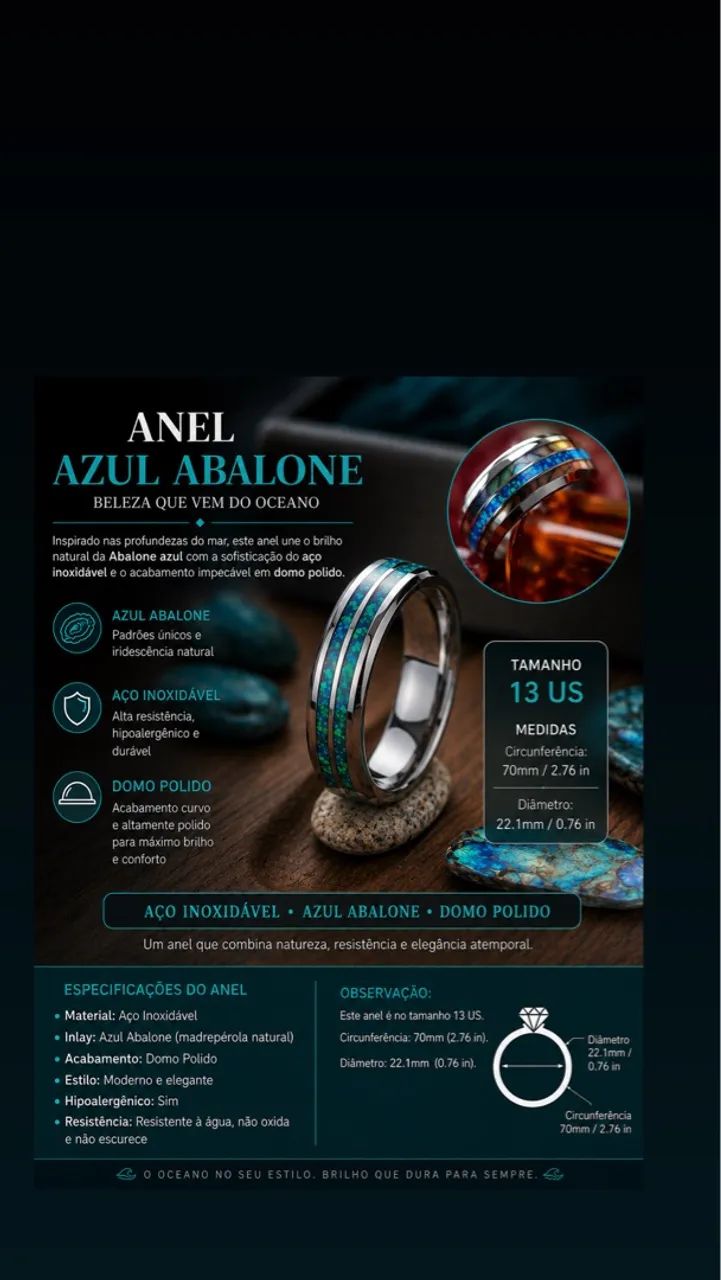 Anel de aço inoxidável - VENDIDO NA UNIDADE - Foto 2