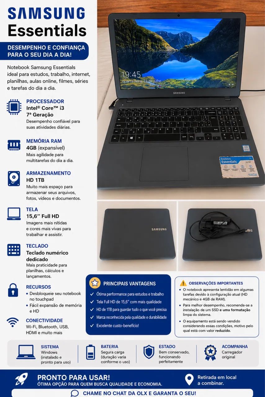 Oportunidade - Notebook Samsung Essentials