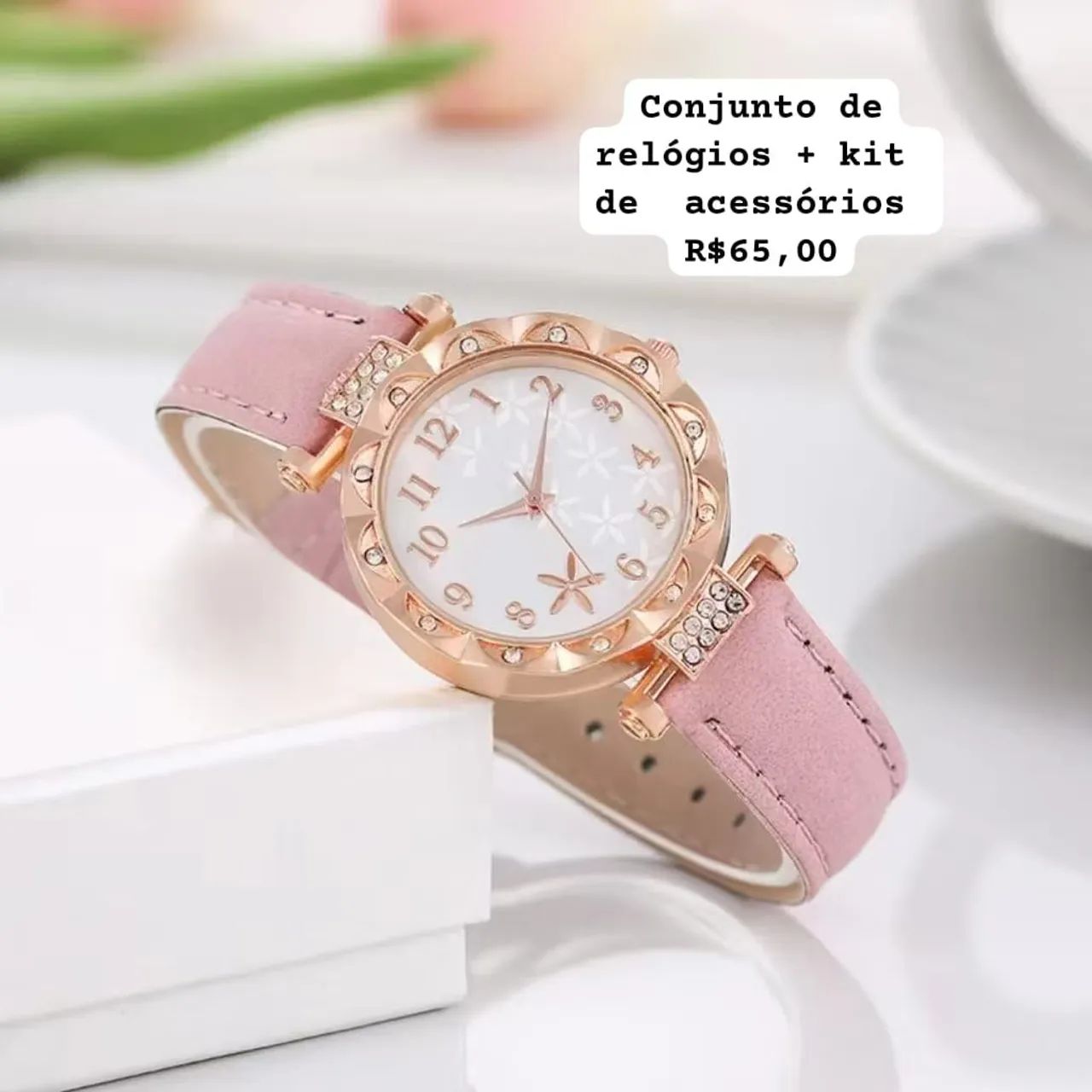 Kit relógio feminino mais acessório linha premium - Foto 2