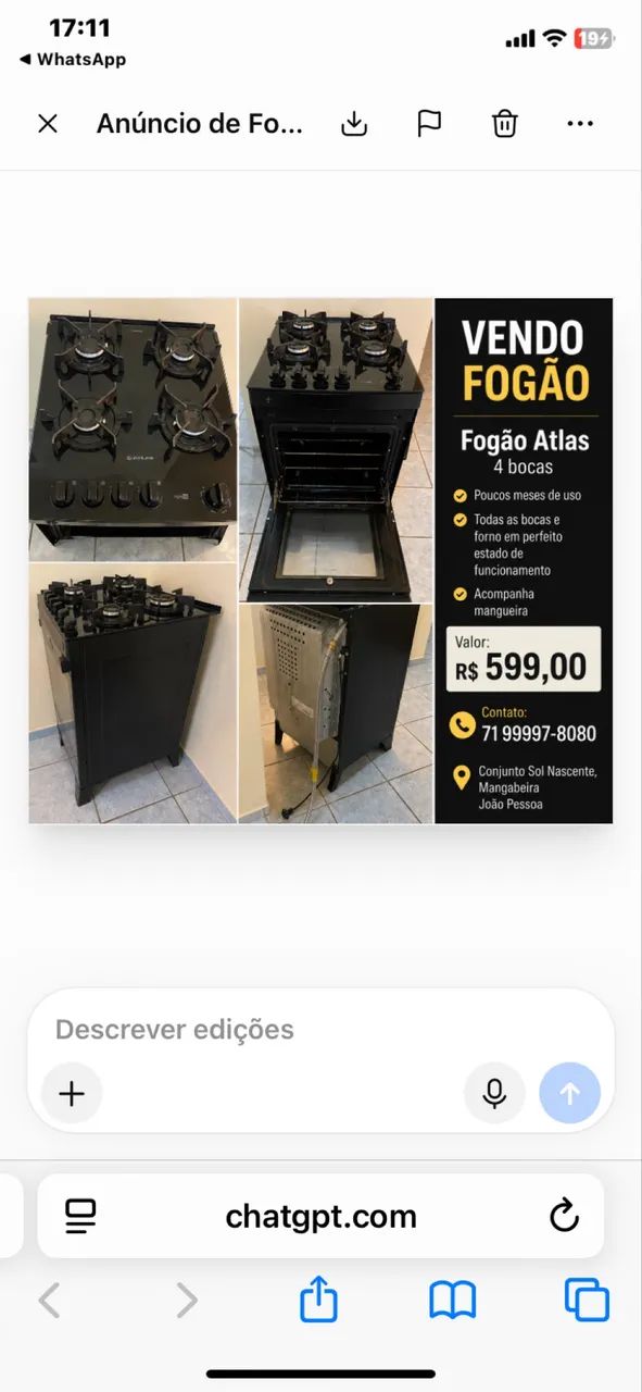 FOGÃO ATLAS