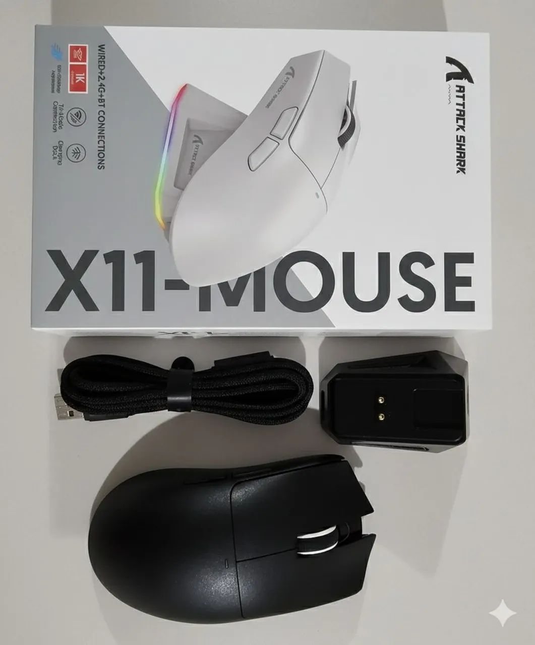 Mouse Attack Shark X11 Pro Preto  - Foto 2