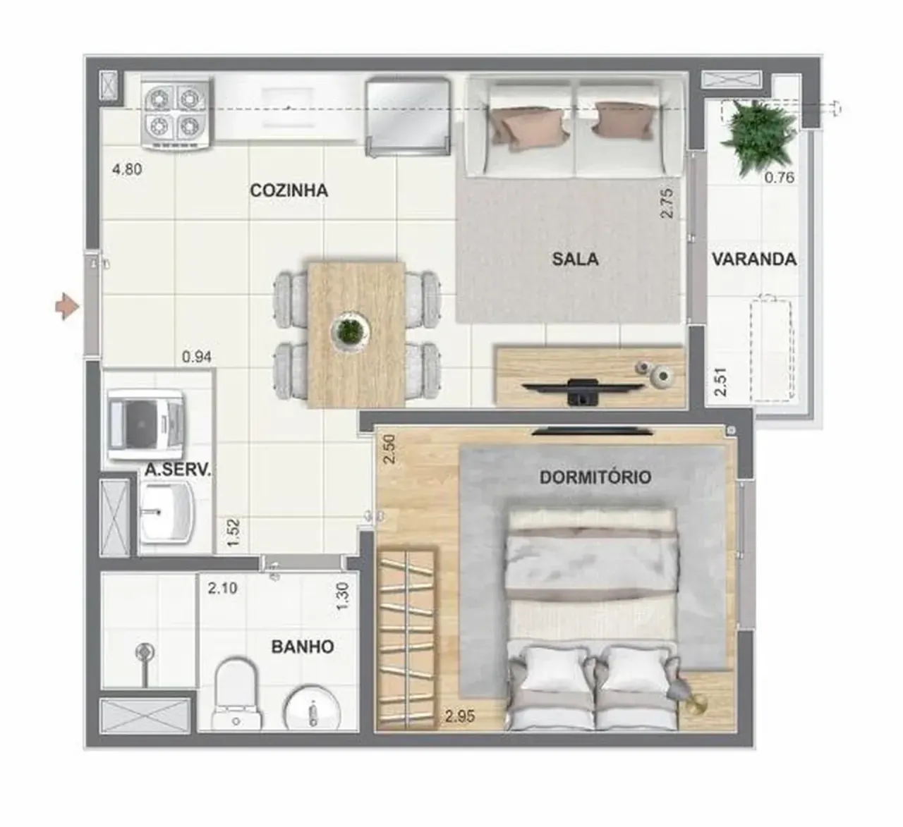 PLANTA 32m²