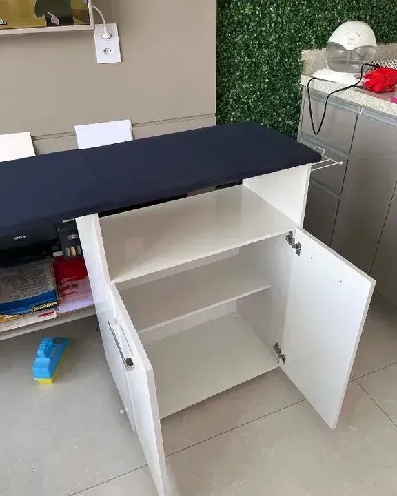 Armário Balcão Multiuso Passadeira Melissa Com Tábua De Passar Estofada - Foto 2