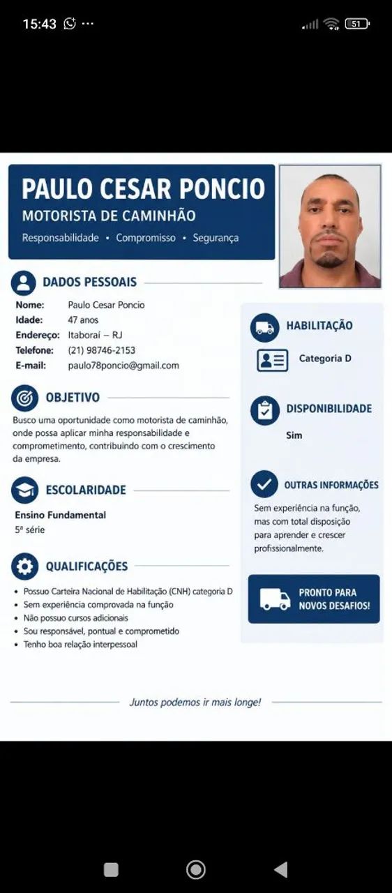 Motorista categoria D 