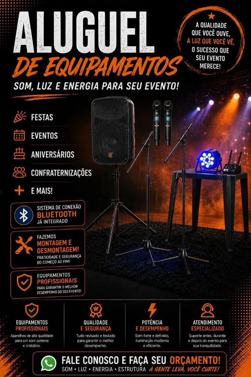 Aluguel de som e equipamentos 