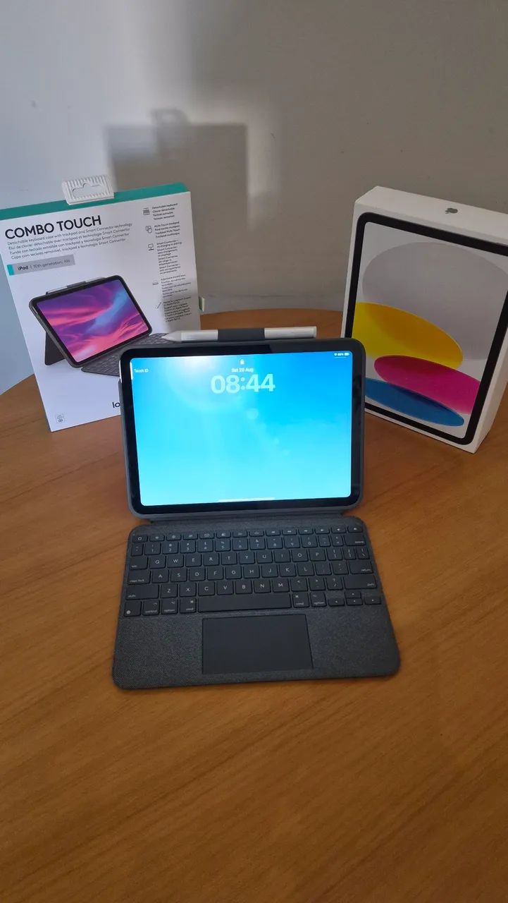 Ipad A16 128GB prata + Capa Teclado Combo Touch com trackpad e caneta
