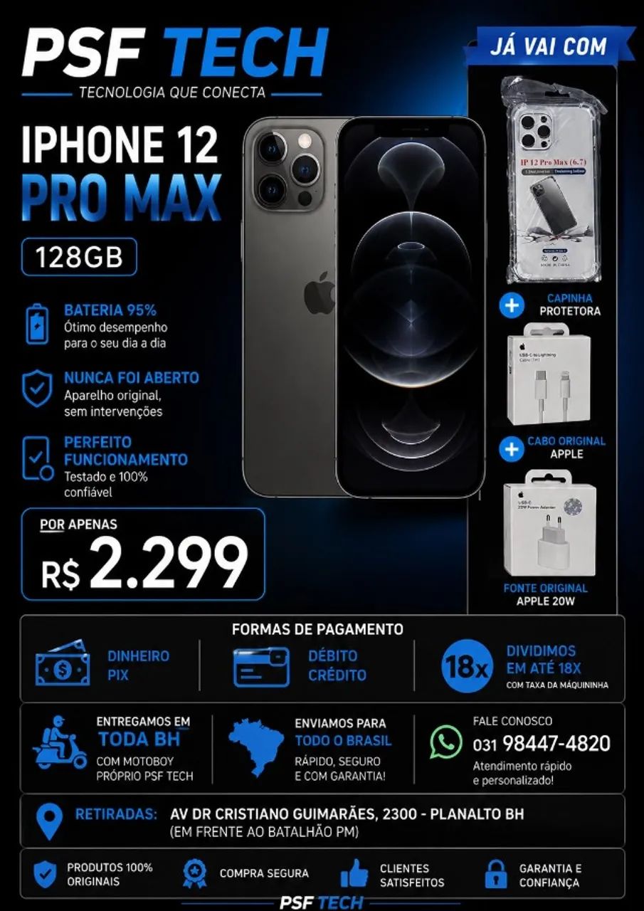 iphone 12 pro max 128gb - grafite - Celulares e Smartphones