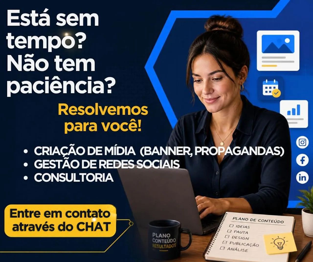 Criação de mídia e Gestão de Rede Social