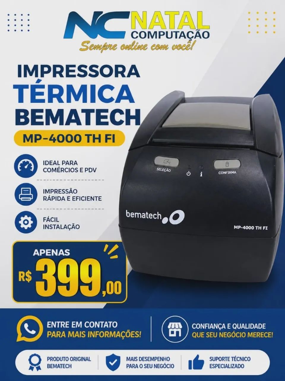 Impressora térmica bemathec 