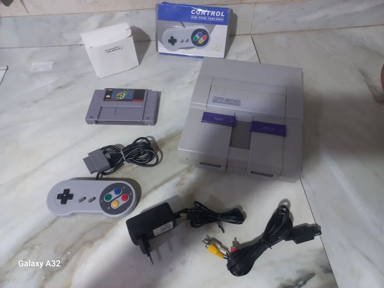 Super Nintendo completo bem conservado 